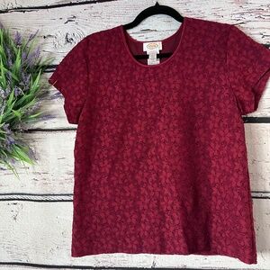 Talbots Red Lace Blouse